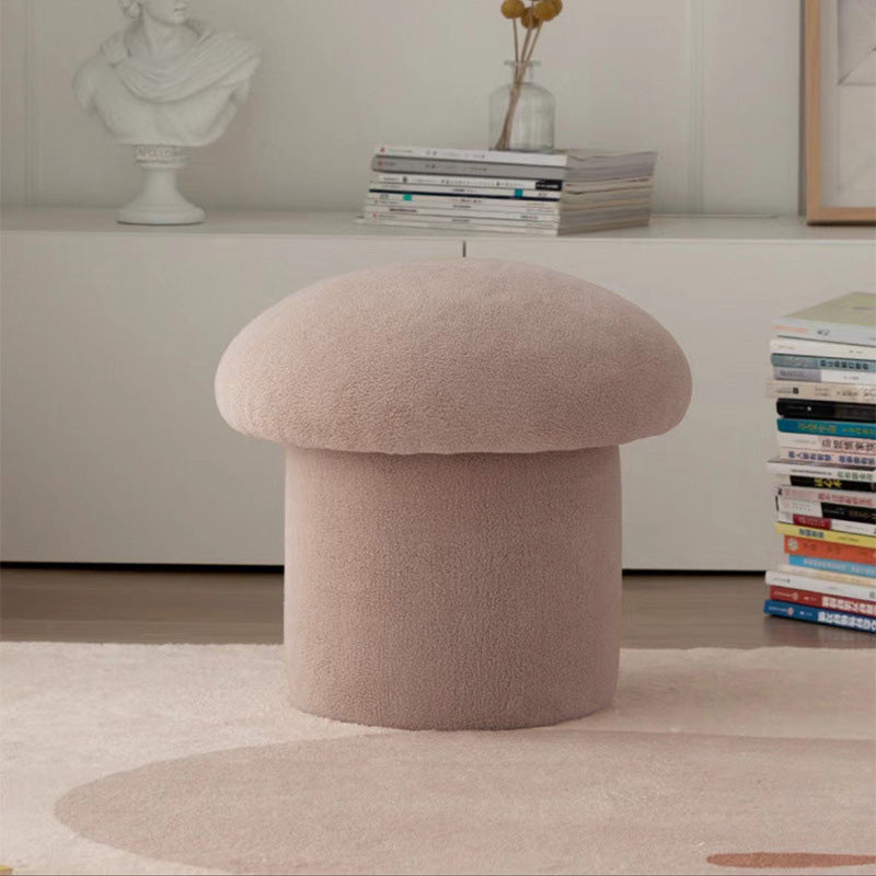 Armless Bedroom Stool - Minimalist Upholstered in Lambswool