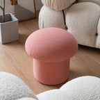 Armless Bedroom Stool - Minimalist Upholstered in Lambswool