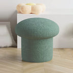 Armless Bedroom Stool - Minimalist Upholstered in Lambswool