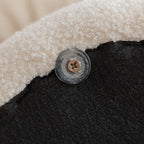 Armless Bedroom Stool - Minimalist Upholstered in Lambswool