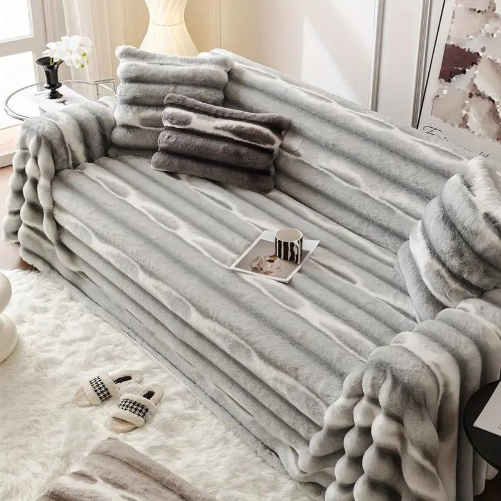 Stylish Microfiber Slipcover for Sofa - Plush Protection