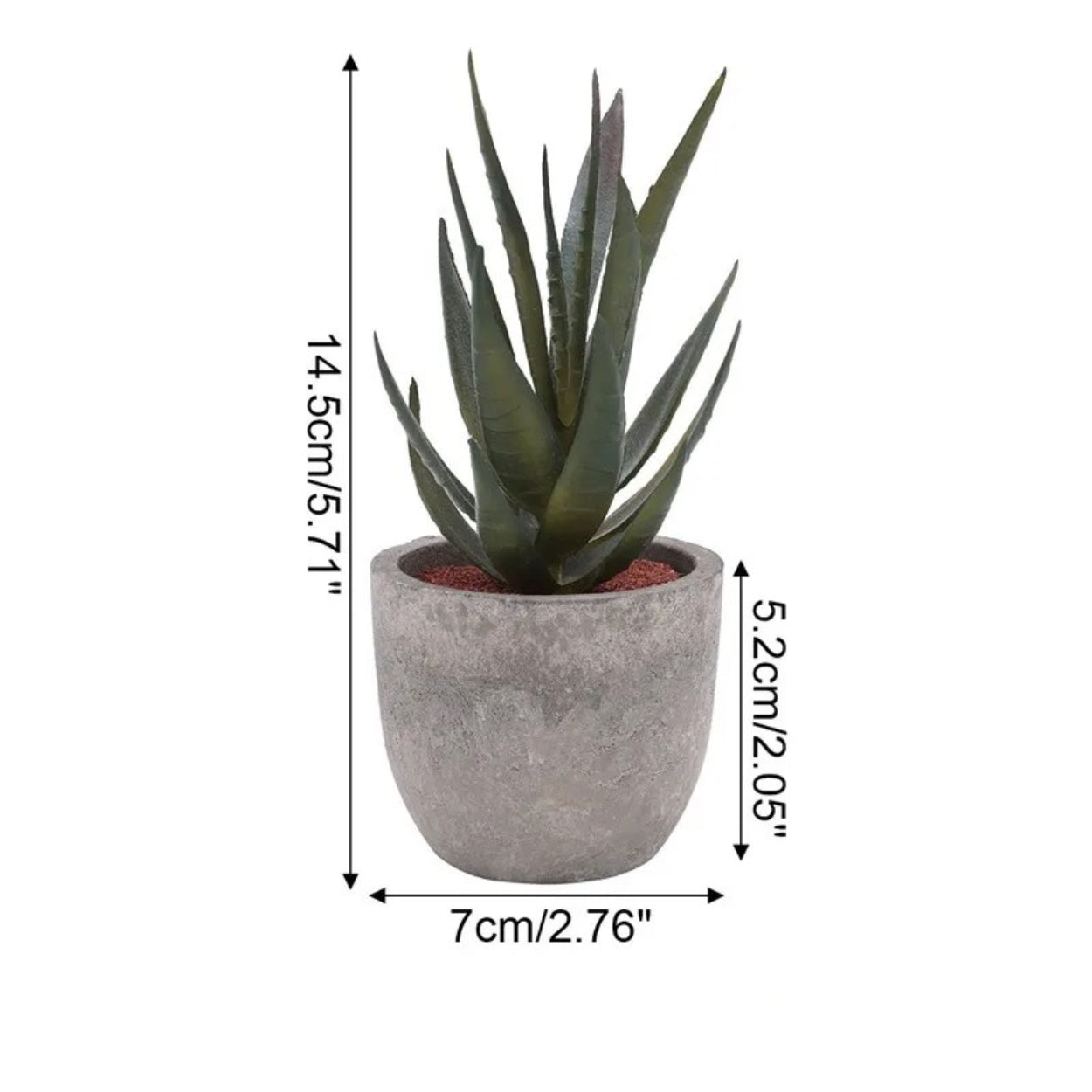 Realistic Faux Succulent Plant in Rustic Pot - Artificial Greenery