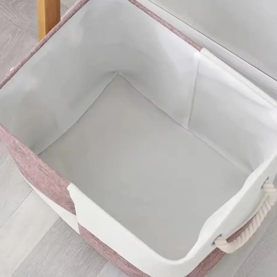 Chic Dual-Tone Storage Basket with Rope Handles
