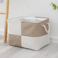 Chic Dual-Tone Storage Basket with Rope Handles
