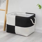 Chic Dual-Tone Storage Basket with Rope Handles