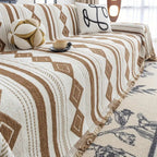 Bohemian Striped Microfiber Blend Sofa Cover