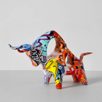 Colorful Resin Bull Artwork for Modern Interiors