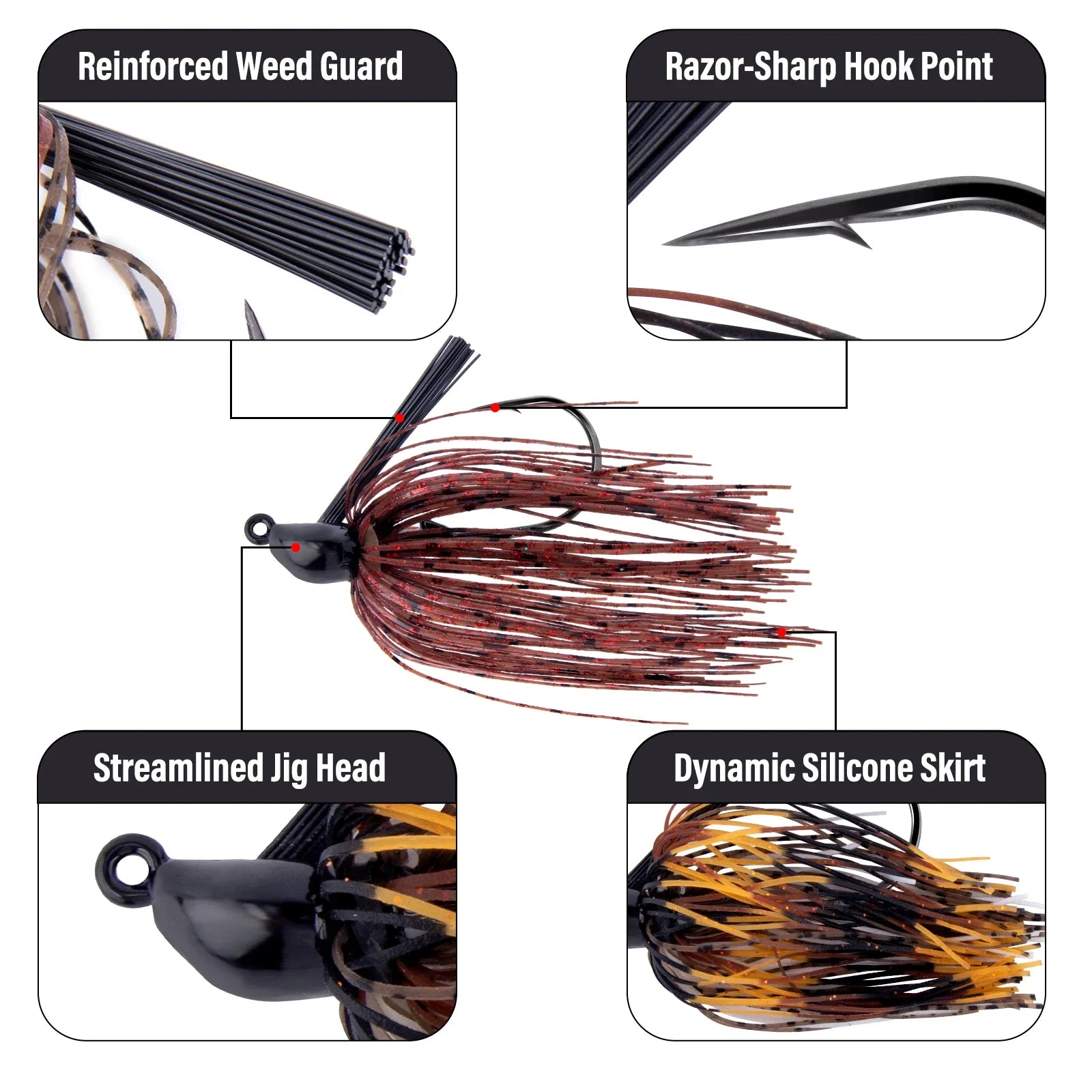 Dynamic Silicone Fishing Jigs for Bass Angling