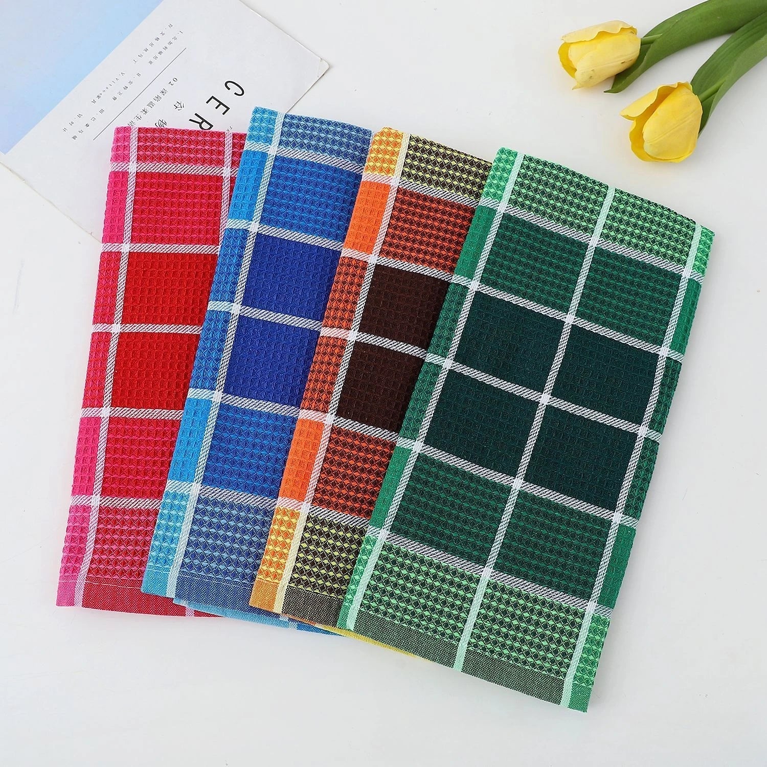 Colorful Waffle Kitchen Towels for Everyday Use