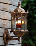 Antique Gold Outdoor Wall Lantern – Elegant Vintage Style Lighting