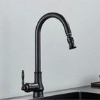 Brass Vintage Kitchen Faucet with Swivel Spout Mixer