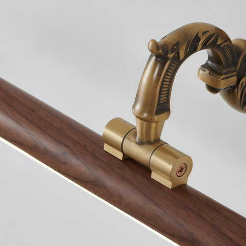3-Color LED Bathroom Light – Vintage Copper and Walnut Vanity Fixture