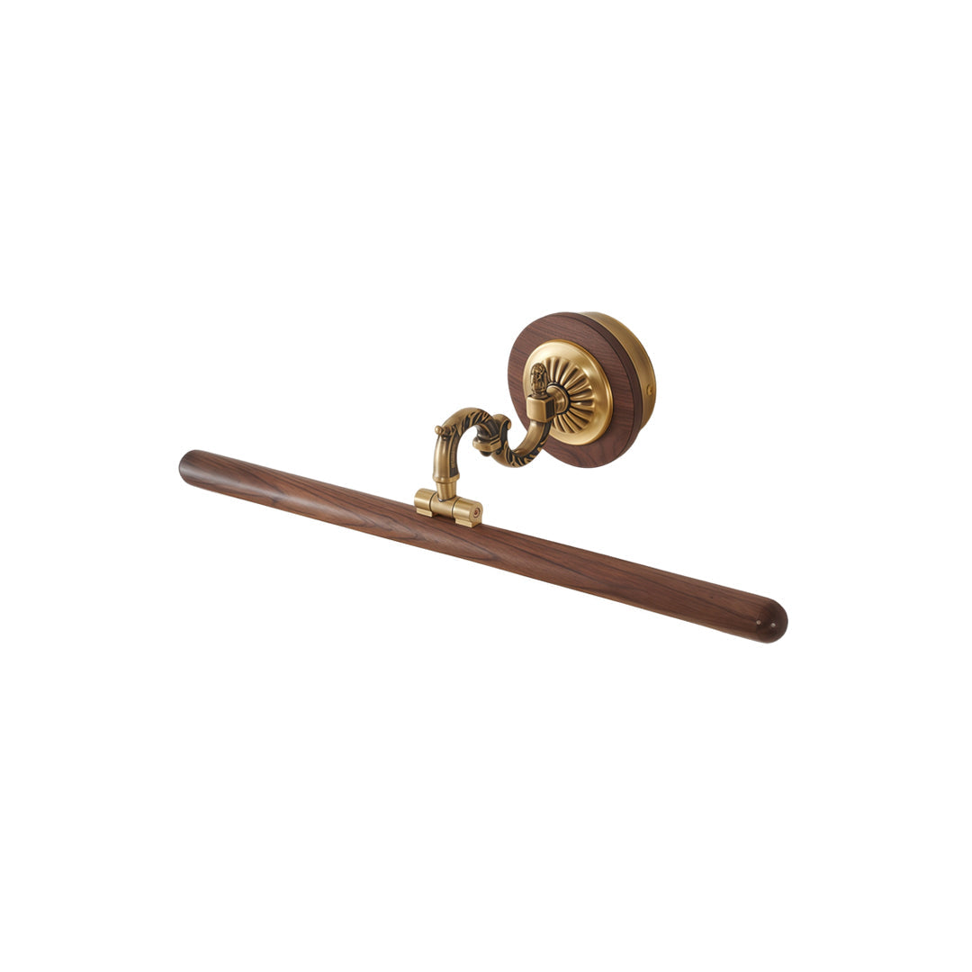3-Color LED Bathroom Light – Vintage Copper and Walnut Vanity Fixture