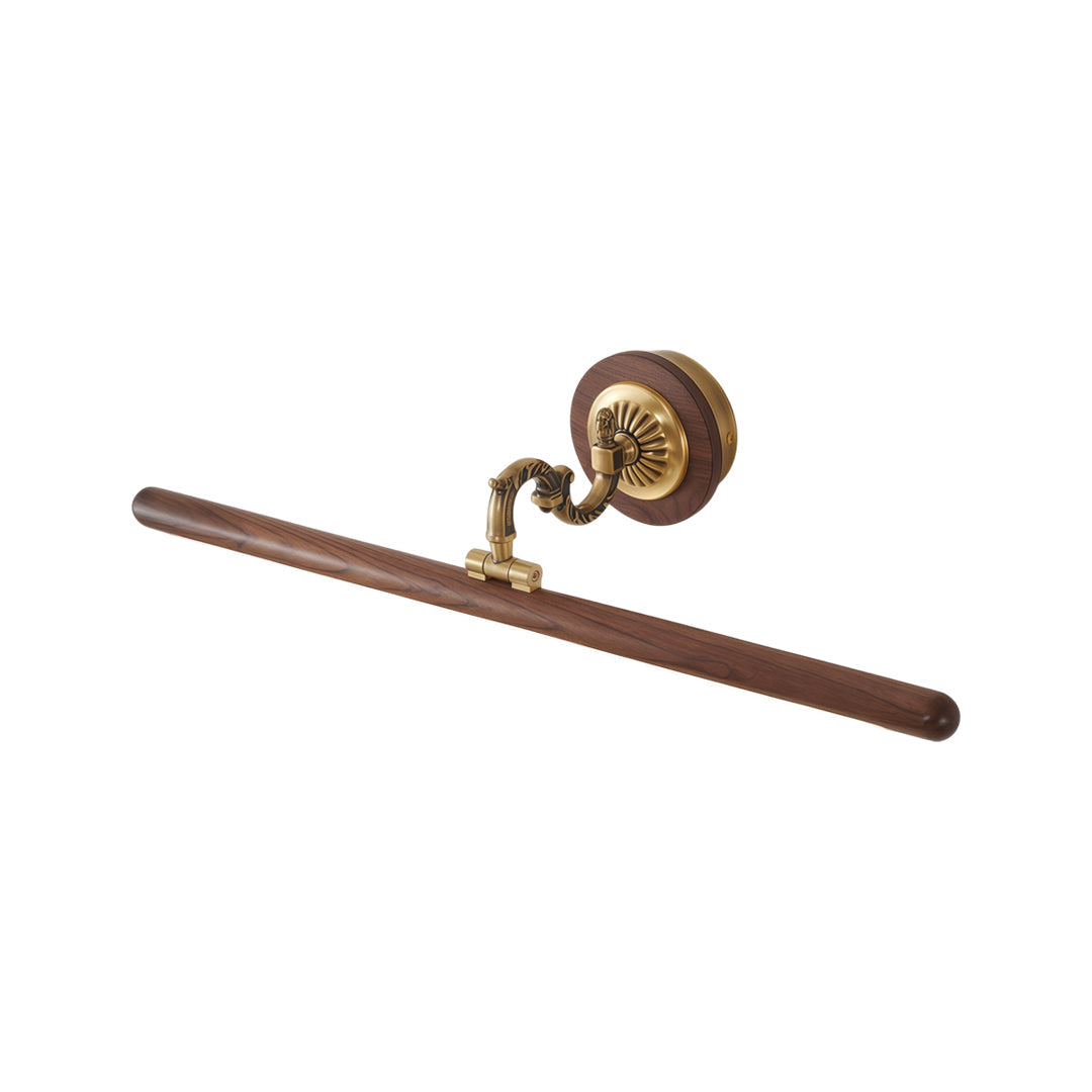 3-Color LED Bathroom Light – Vintage Copper and Walnut Vanity Fixture