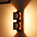 Wall Lamp with Dual LED Heads in Vintage Style – Natural Stone Finish