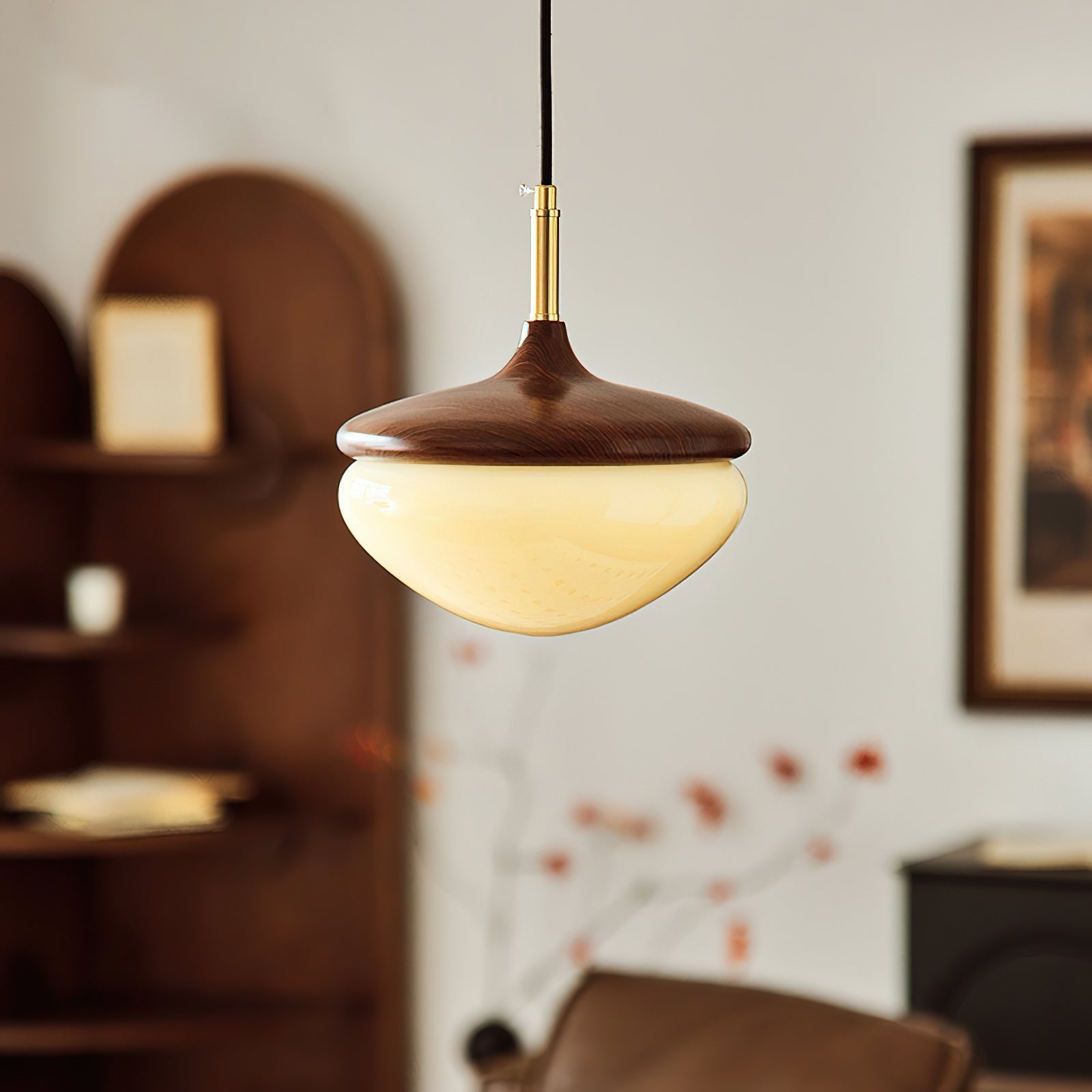 Elegant Metal Design Pendant Lamp - Vintage Glass with Built-in LED for Kitchen and Home Lighting