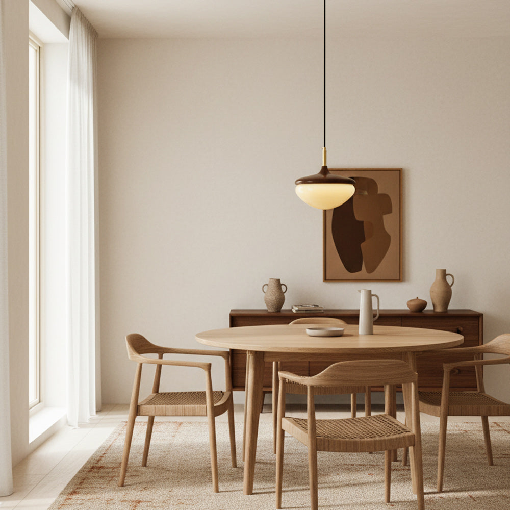 Elegant Metal Design Pendant Lamp - Vintage Glass with Built-in LED for Kitchen and Home Lighting