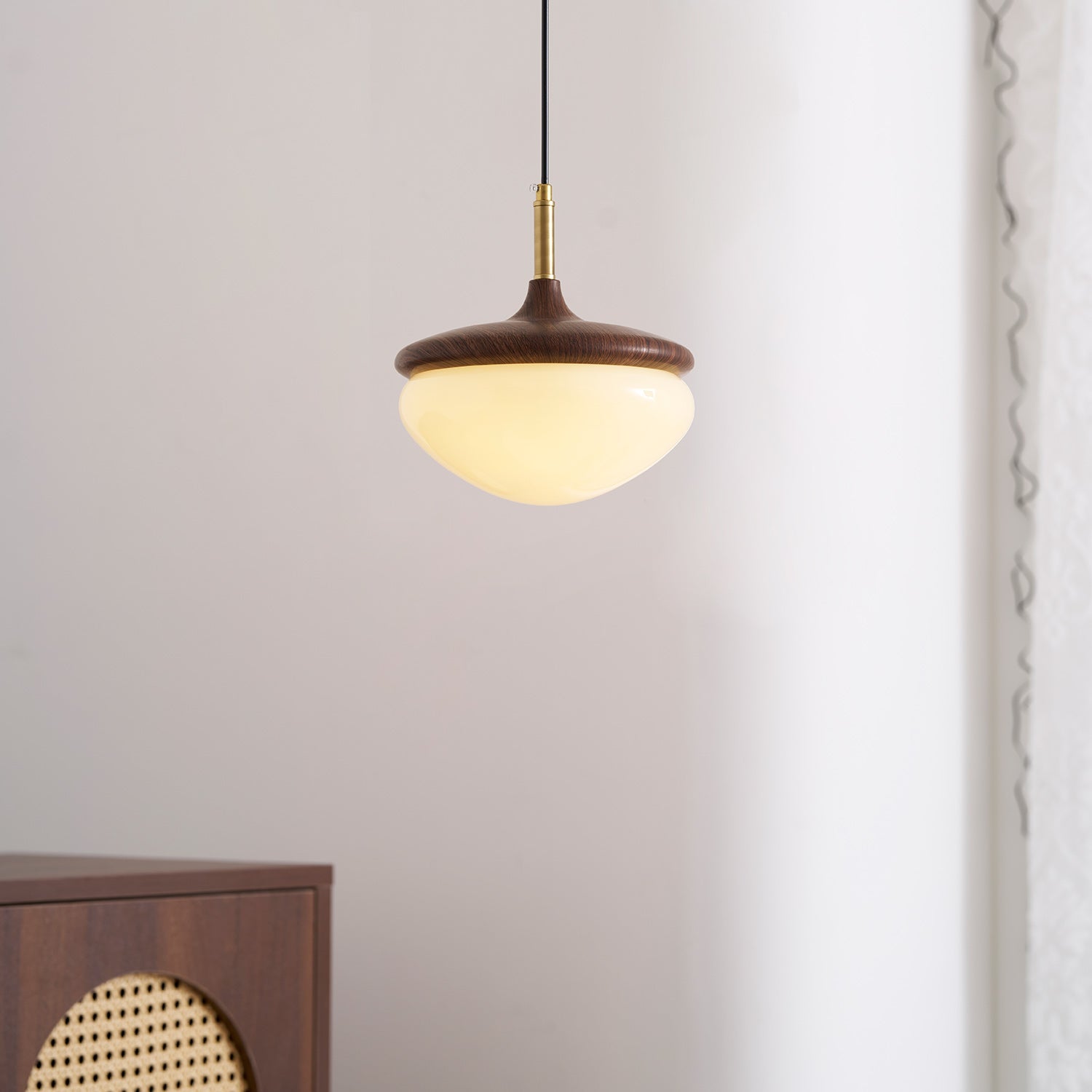 Elegant Metal Design Pendant Lamp - Vintage Glass with Built-in LED for Kitchen and Home Lighting