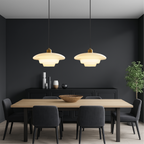 Retro White Glass Pendant Light