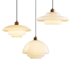 Retro White Glass Pendant Light