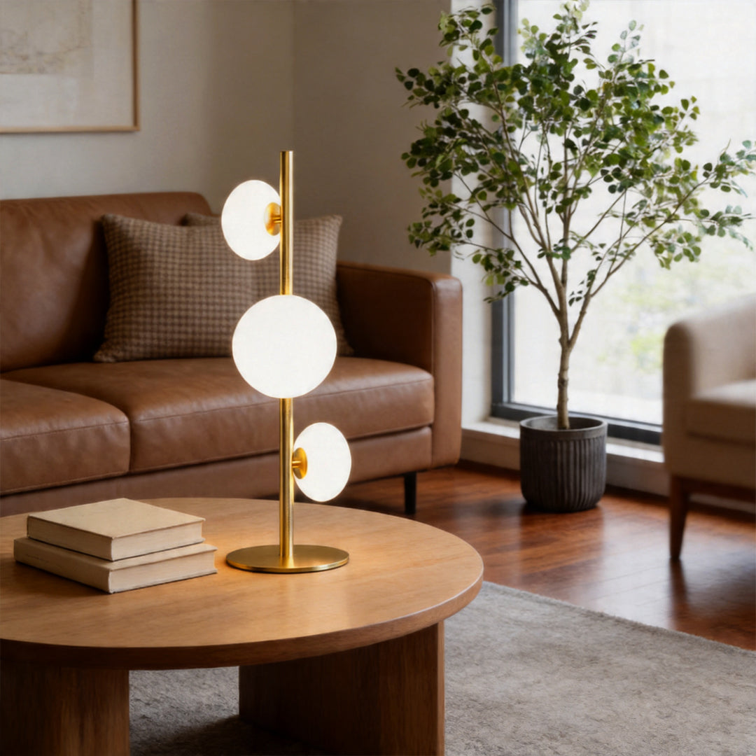 Small Vintage Floor Lamp with Glass Shade – Minimalist Home Lighting