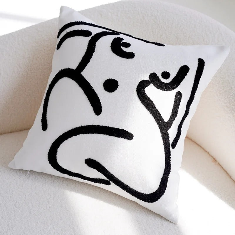 Brown and Cream Decorative Cushion Covers – Soft Vintage Patchwork Pillows for Home and Business