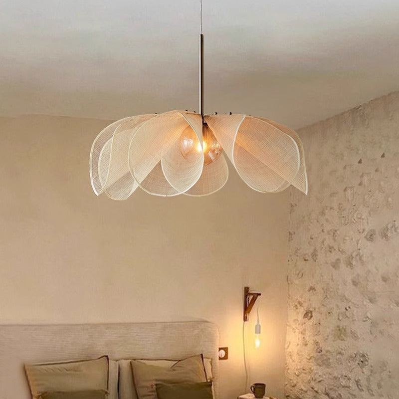 Soft Fabric Petal Ceiling Light in Vintage Design