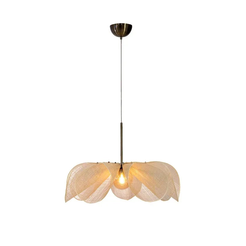 Soft Fabric Petal Ceiling Light in Vintage Design