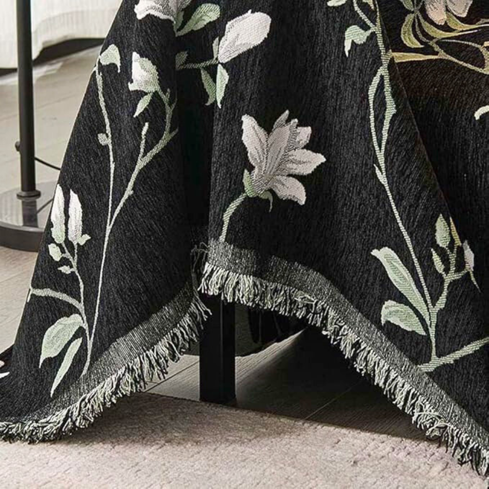 Elegant Vintage Design Chenille Sofa Cover in Floral Pattern