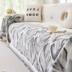 Leaf Pattern Chenille Sofa Protector - Soft, Durable, Pet-Friendly
