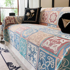 Mediterranean Tile Design Sofa Cover - Soft Chenille Throw
