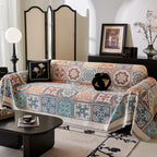 Mediterranean Tile Design Sofa Cover - Soft Chenille Throw