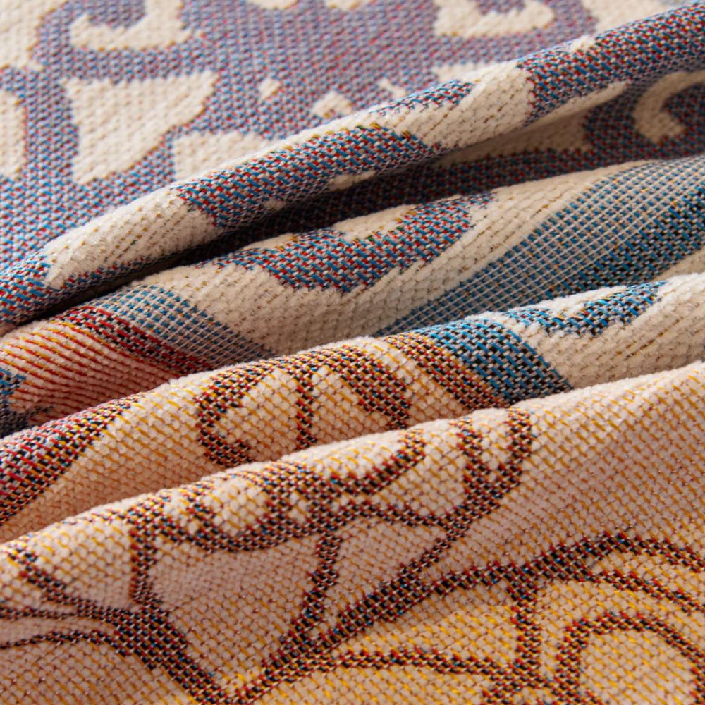 Mediterranean Tile Design Sofa Cover - Soft Chenille Throw