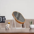 Eco-Friendly Rotating Vanity Mirror with Bamboo Frame