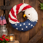 Eagle Wreath Wall Decor for Veterans - Boxwood Door Display