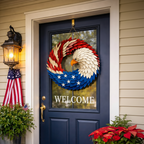 Eagle Wreath Wall Decor for Veterans - Boxwood Door Display