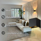 Rechargeable LED Cube Lamp with Motion Sensor for Wall Mounting
