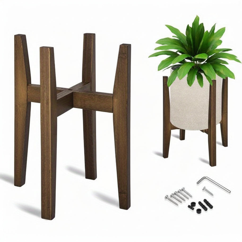 Adjustable Indoor Flower Holder with Marble Top Plant Stand