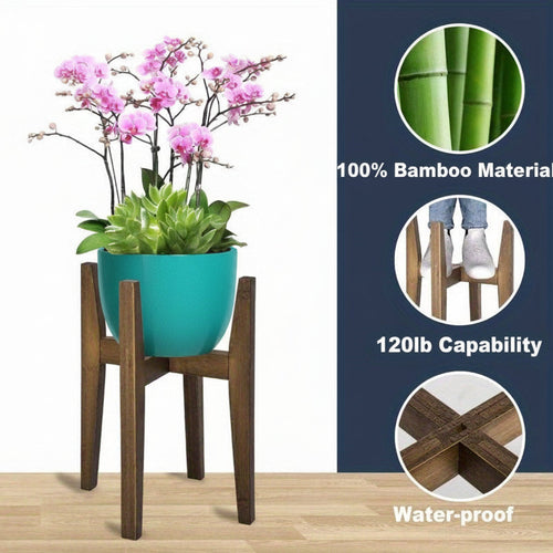 Adjustable Indoor Flower Holder with Marble Top Plant Stand