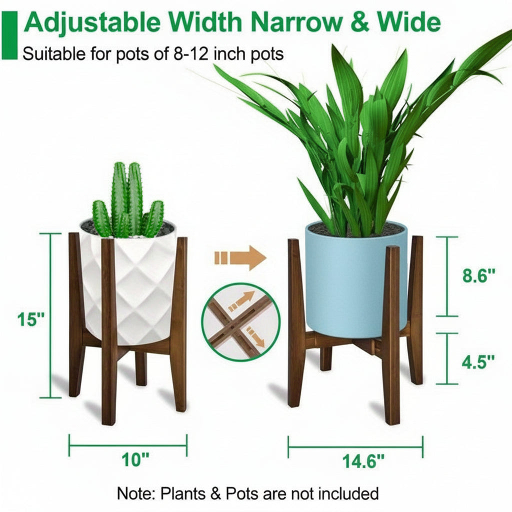 Adjustable Indoor Flower Holder with Marble Top Plant Stand