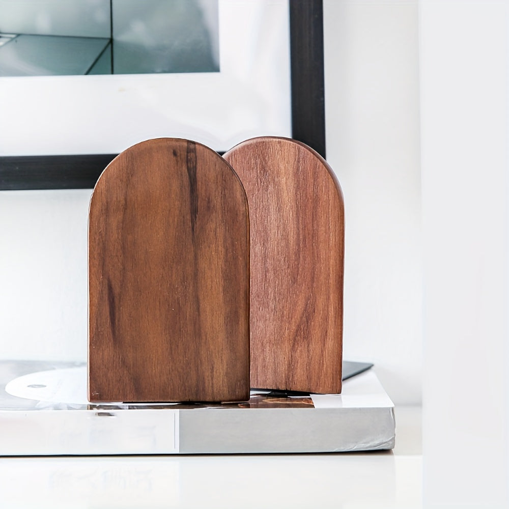 Sturdy Black Walnut Wood Book Holders for Desk Organization