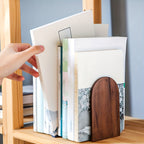 Sturdy Black Walnut Wood Book Holders for Desk Organization