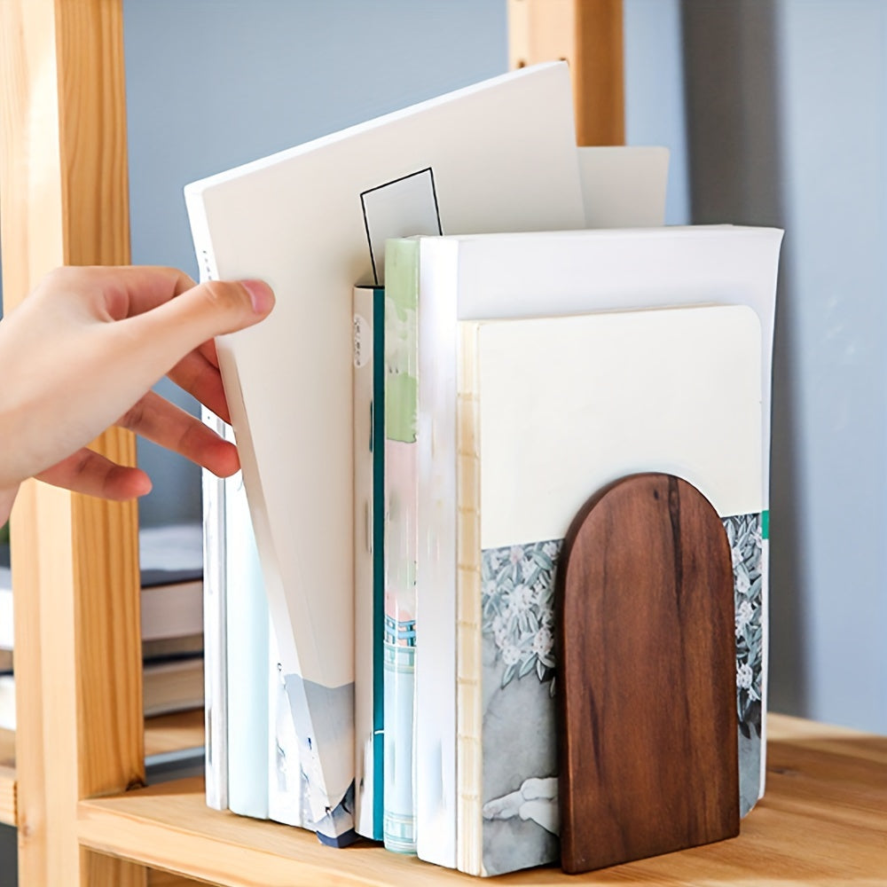 Sturdy Black Walnut Wood Book Holders for Desk Organization