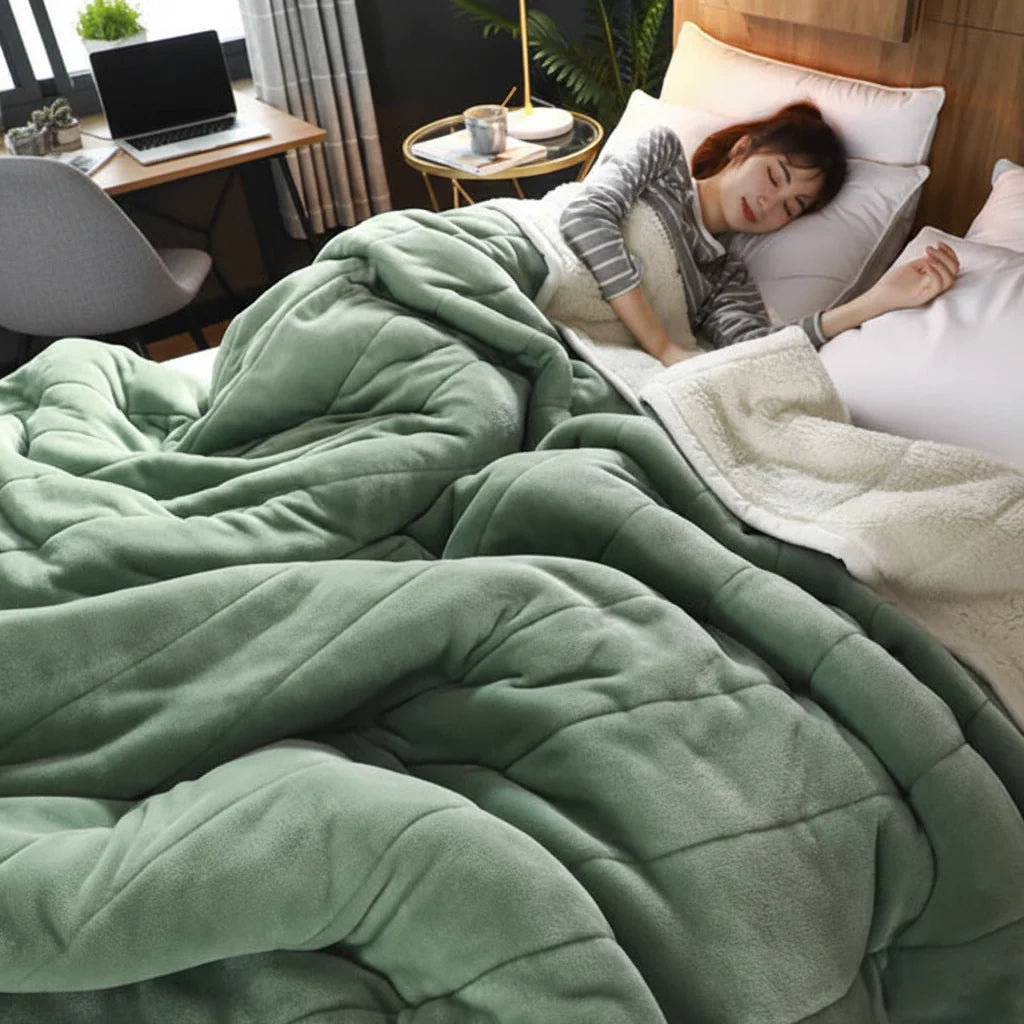 Cozy Flannel Throw Blanket for Winter – Sofa and Bed Cover