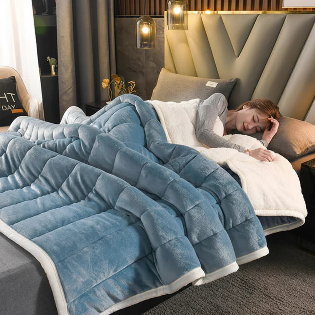 Cozy Flannel Throw Blanket for Winter – Sofa and Bed Cover
