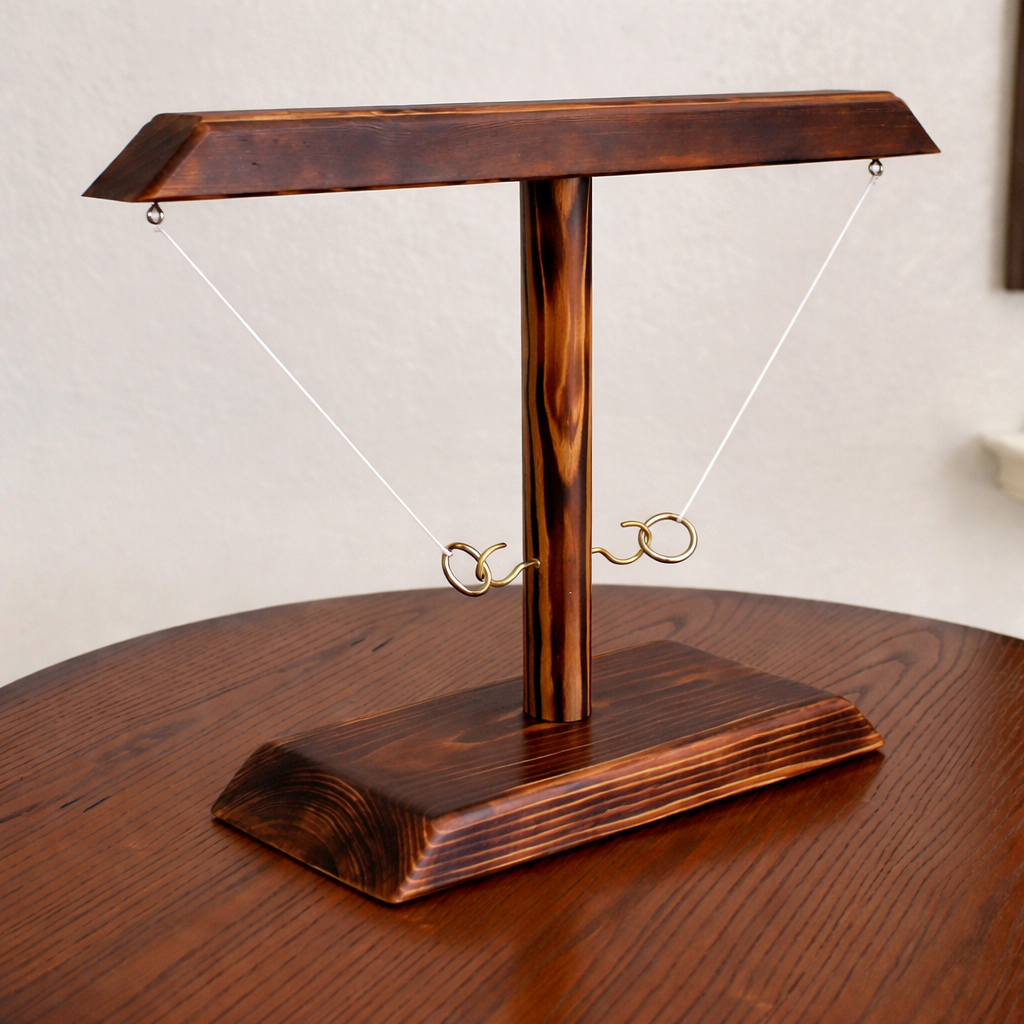 Wooden Hook and Ring Toss Game for Tabletop Fun at Parties