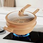 Nonstick Wok with Steamer Lid for Cooking
