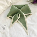 Lightweight Soft Neck Wrap with Retro Contrast Border Scarf
