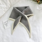Lightweight Soft Neck Wrap with Retro Contrast Border Scarf