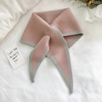 Lightweight Soft Neck Wrap with Retro Contrast Border Scarf